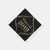 High School Reunion Gold/Black klasse 2019 Servet (Hoek)