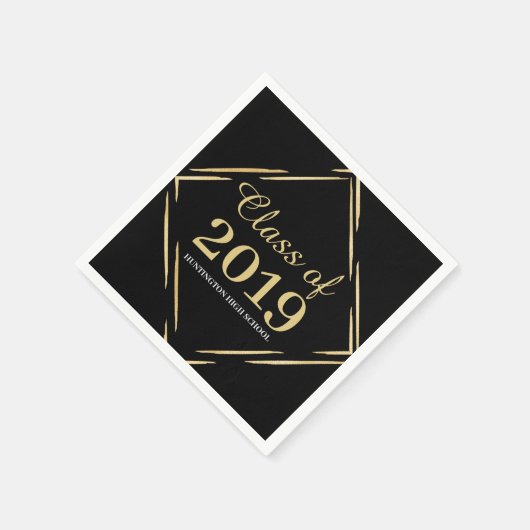 High School Reunion Gold/Black klasse 2019 Servet (Hoek)