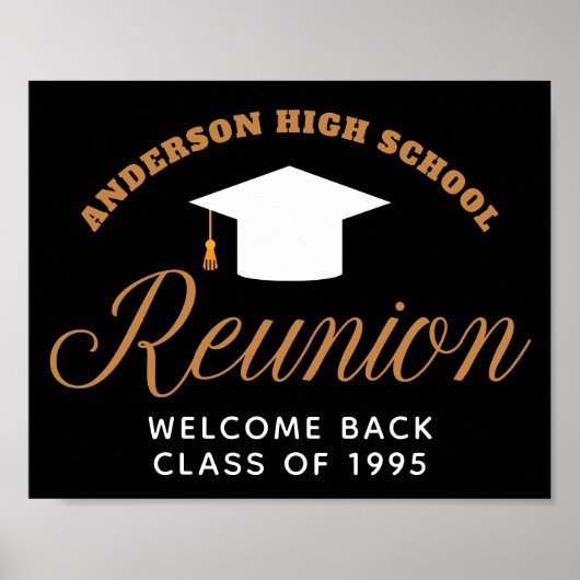 High School Reunion Party Custom Alumni Welkom Poster (Voorkant)