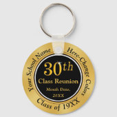 High School Reunion voor zwarte en gouden scholen  Sleutelhanger (Achterkant)