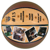 High School Senior Afstuderen met aangepaste foto' Basketbal (Voorkant)