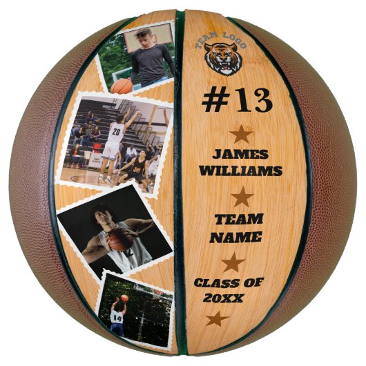 High School Senior Afstuderen met aangepaste foto' Basketbal (Verticaal)