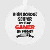 High School Senior door Day Gamer bij nacht Ornament (achterkant)