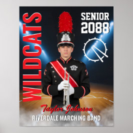 High School Senior Marching Band Photo Sports Poster