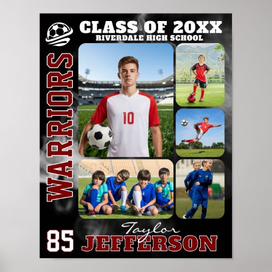 High School Soccer Team Sports Photo Collage Poster (Voorkant)