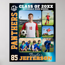High School Soccer Team Sports Picture Collage Poster