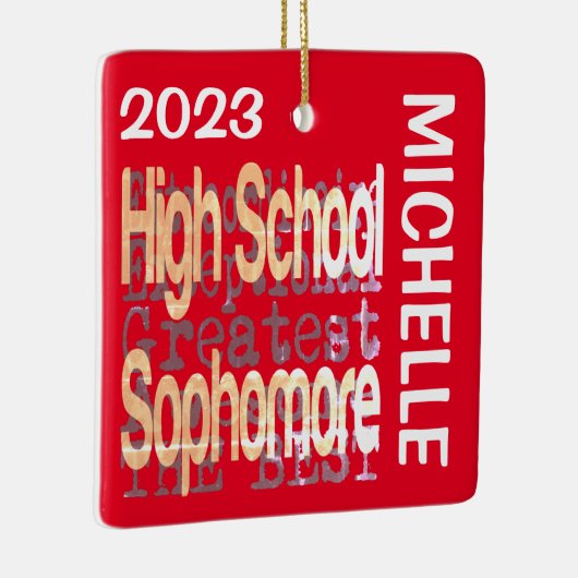 High School Sophomore Extraordinaire CUSTOM Keramisch Ornament (Rechts)