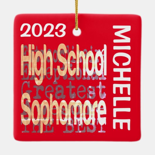 High School Sophomore Extraordinaire CUSTOM Keramisch Ornament (Achterkant)