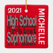High School Sophomore Extraordinaire CUSTOM Keramisch Ornament (Achterkant)