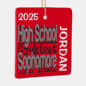 High School Sophomore Extraordinaire CUSTOM Keramisch Ornament (Rechts)