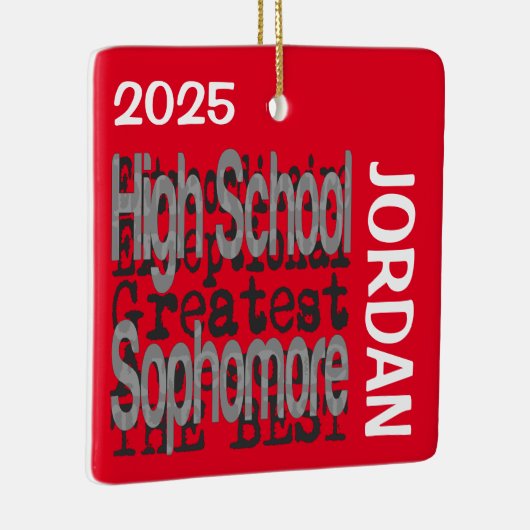 High School Sophomore Extraordinaire CUSTOM Keramisch Ornament (Rechts)