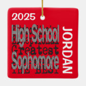 High School Sophomore Extraordinaire CUSTOM Keramisch Ornament (Achterkant)