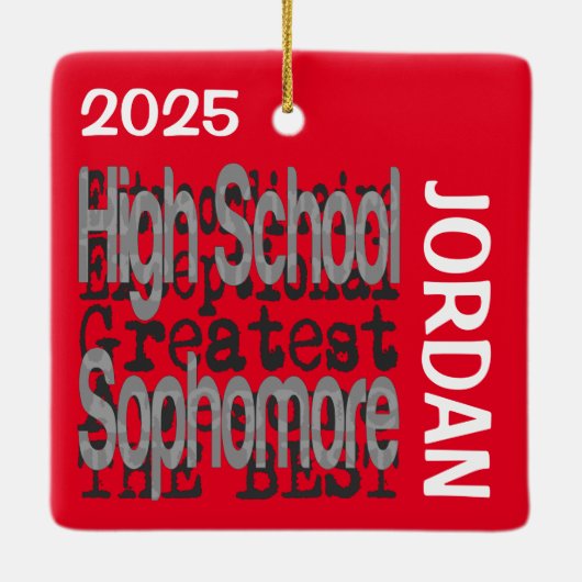 High School Sophomore Extraordinaire CUSTOM Keramisch Ornament (Achterkant)