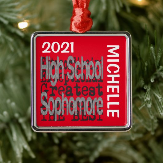 High School Sophomore Extraordinaire CUSTOM Metalen Ornament (Boom)