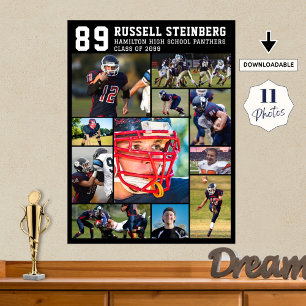 High School Sports Senior 11 Photo Collage Afstude Poster