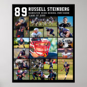 High School Sports Senior 17 Photo Collage Afstude Poster (Voorkant)