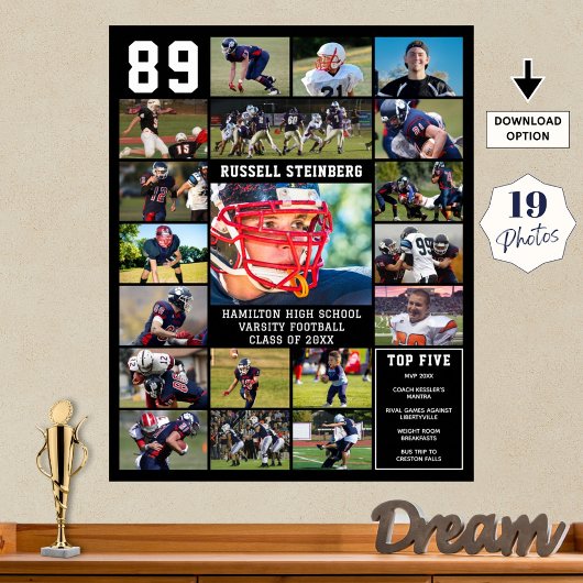 High School Sports Senior 19 Fotocollage Top 5 Poster