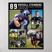 High School Sports Senior 7 Photo Collage Afstudee Poster (Voorkant)