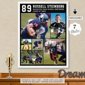 High School Sports Senior 7 Photo Collage Afstudee Poster