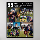 High School Sports Senior 8 Photo Collage Afstudee Poster (Voorkant)