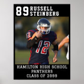 High School Sports Senior Afstuderen One Foto Poster (Voorkant)