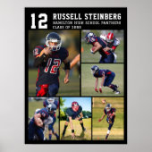 High School Sports Senior Night 6 Photo Collage Poster (Voorkant)