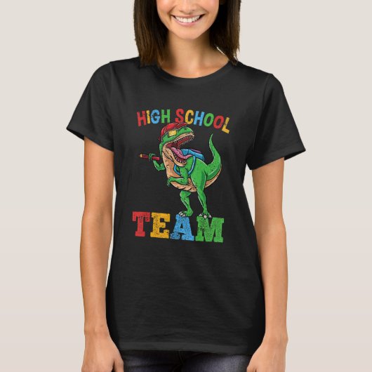 High School Team Rex Dinosaur Back To School Boys  T-shirt (Voorkant)