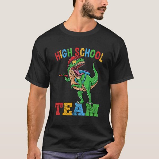 High School Team Rex Dinosaur Back To School Boys  T-shirt (Voorkant)