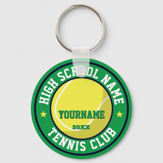 High School Tennis Club - Aangepaste kleurensport Sleutelhanger (Voorkant)