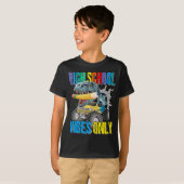 High School Vibes Only Monster Truck Dinosaur Boys T-shirt (Voorkant volledig)