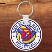 High School Volleyball-team Aangepaste kleurenpoor Sleutelhanger (Voorkant)