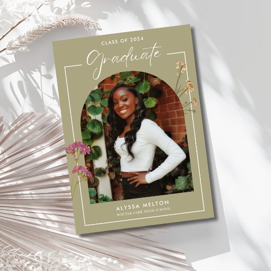 High School Wildbloemen Fotoafstudeerfeest Kaart