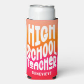 High Scool Teacher Orange Red Ombre Seltzer Blikjeskoeler (Seltzer Voorkant)