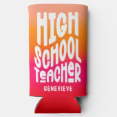 High Scool Teacher Orange Red Ombre Seltzer Blikjeskoeler (Achterkant)