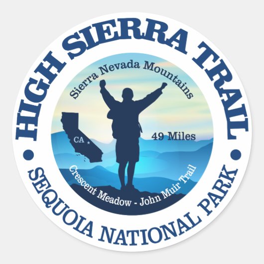 High Sierra Trail Ronde Sticker (Voorkant)