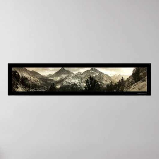 High Sierras Mt Brewer Foto 1911 Poster (Voorkant)