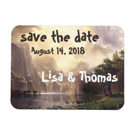 High Sierras Waterfall Vista Datum opslaan Magneet (Horizontaal)