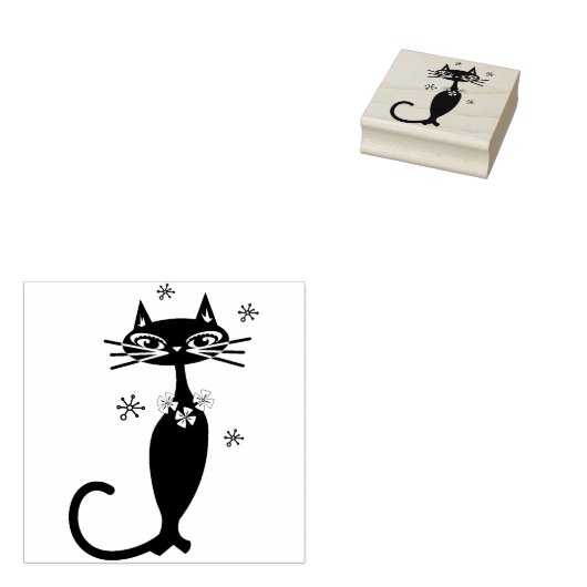 High Society Cat Art Stempel (Gestempeld)