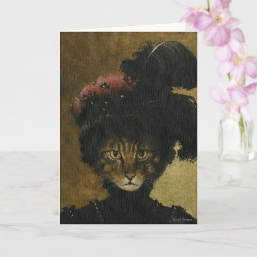 High Society Lady Cat Groeten Kaart (Orchidee)