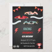 High-Speed Auto Racing Verjaardagsfeestuitnodiging Kaart (Voorkant)