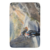 High-Speed avontuur in een levendig berglandschap Badmat (Voorkant Verticaal)