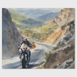 High-Speed avontuur in een levendig berglandschap Cadeaupapier