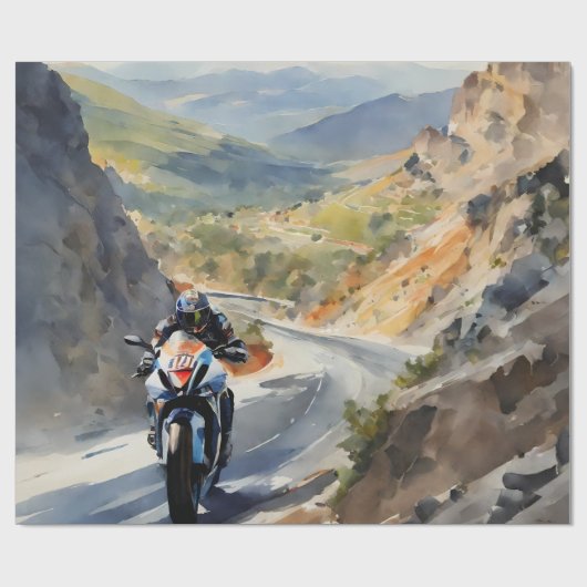 High-Speed avontuur in een levendig berglandschap Cadeaupapier (Vlak)