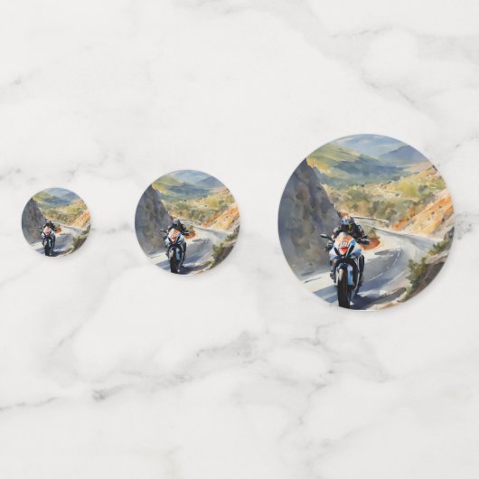 High-Speed avontuur in een levendig berglandschap Confetti (Achterkanten)