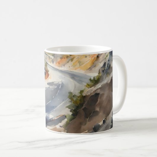 High-Speed avontuur in een levendig berglandschap Koffiemok (Voorkant rechts)