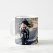 High-Speed avontuur in een levendig berglandschap Koffiemok (Voorkant links)