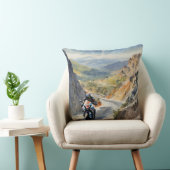 High-Speed avontuur in een levendig berglandschap Kussen (Stoel)