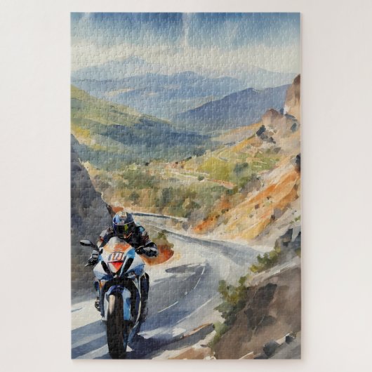 High-Speed avontuur in een levendig berglandschap Legpuzzel (Verticaal)