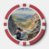 High-Speed avontuur in een levendig berglandschap Poker Chips (Voorkant)