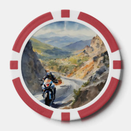 High-Speed avontuur in een levendig berglandschap Poker Chips